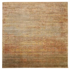 India Modern Area Rugs - Wool Brown Ivory Yellow Design - 94038