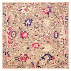 India Oushak Area Rugs - Wool Ivory Pink Taupe Design - 94147