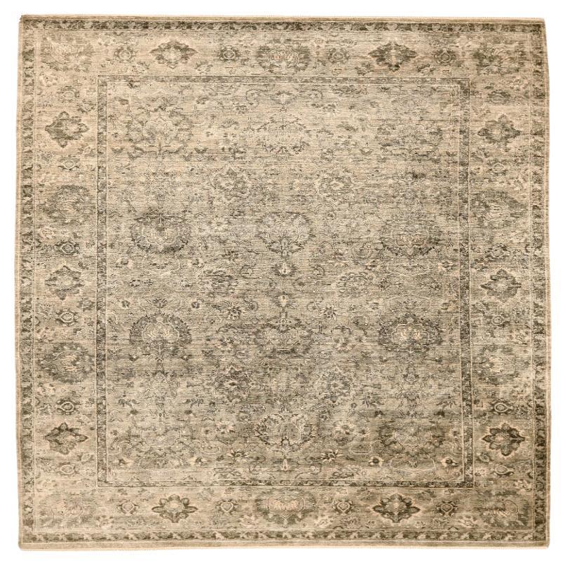 Indien Oushak Bereich Teppiche - Wolle Brown Elfenbein Taupe Design - 94148