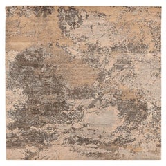 India Modern Area Rugs - Wool Brown Ivory Design - 94251
