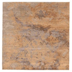 India Modern Small Rug - Wool Brown Ivory Purpel Yellow - 94250
