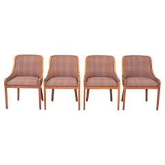 Chaise de salle à manger Ward Bennett pour Brickel Associates, 1984 Tissu Jack Lenor Larsen