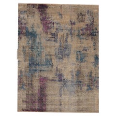 India India Circa 1990 - Wool Blue Ivory Purpel Design - 96622