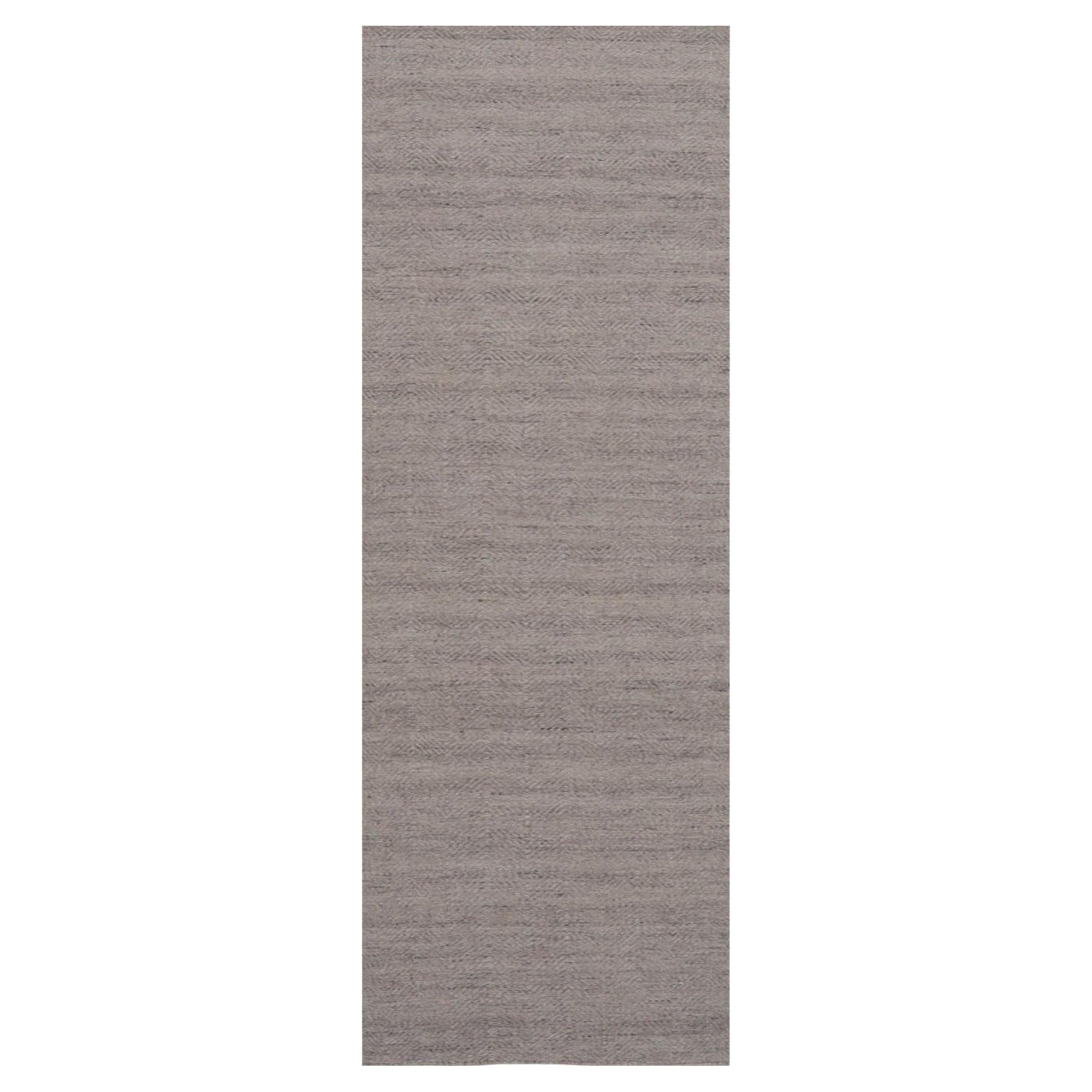 India Läufer Circa 1990 - Wolle Taupe Design - 99121