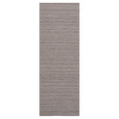 India India Runner Rug Circa 1990 - Wool Taupe Design - 99121