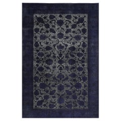 Alfombras Persas Overdye Circa 1940 - Lana Diseño Negro Azul Gris - 99527