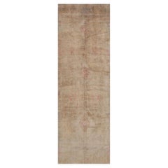 Tapis de course Turkey Anatoly Circa 1940 - Laine Ivoire Rose Taupe Design - 92851