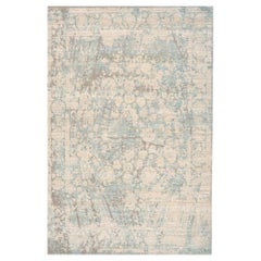 Indien Indien Bereich Teppiche CIRCA 1990 - Wolle Blau Braun Elfenbein Design - 93275