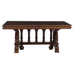 Theodore Alexander Mahogany Dining Table, English Renaissance Revival