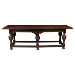 English Renaissance Oak Dining Table, Inlaid Border, UK, 20th Century