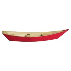 Rustic Painted Wooden Rowboat Model, Early 20th Century, USA, 3 Seats