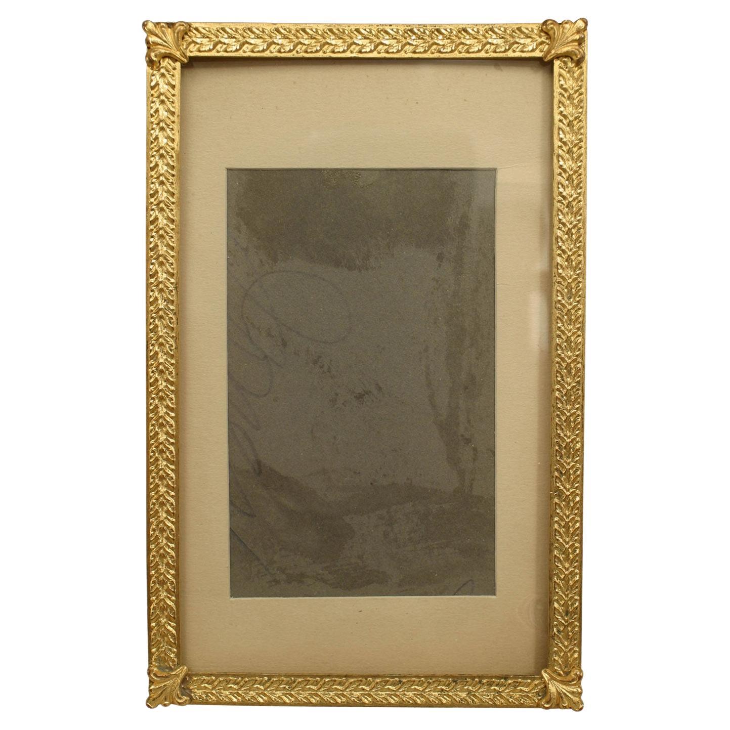 American Victorian Style Gilt Metal Picture Frame