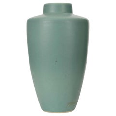 Modern Tall Green Glazed Ceramic Vase, 20th Century, USA