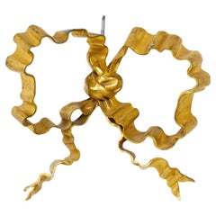 French Louis XV Style Gilt Bronze Bow Ornament