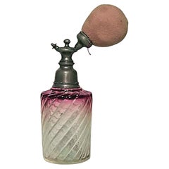 French Victorian Cranberry Baccarat Crystal Perfume Atomizer
