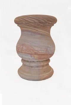 Organic Modern Stone Side Table in Rainbow Teakwood