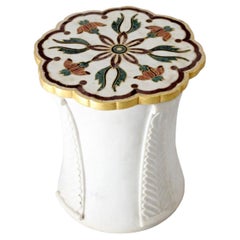 Table d'appoint de luxe en marbre, incrustations florales « Pietra Dura »