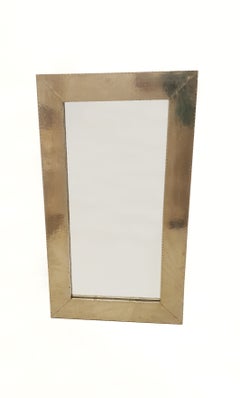 Art Deco Mirror Frame (26"), White Bronze Metal Clad