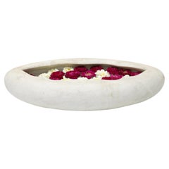 Organic Modern Stone Pot (18"), Oval Marble Garden