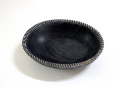 Stone Rope Bowl (14", Black Marble, Oval), Carved Marble Decorative Bowl