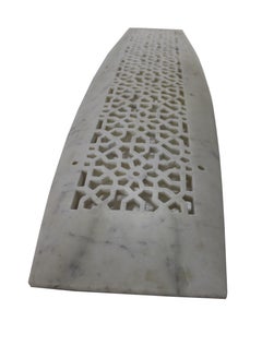 Contemporary Linear Chandelier, Marble Jali Light
