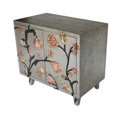 Luxury Nightstand, Mixed Metal Multicolour Floral