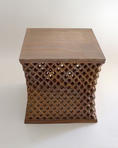 Organic Modern Square Table (24"), Hand-Carved Stone