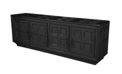 Sculptural Credenza, Coffre Antiqued White Bronze Metal Clad