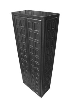 Anglo-Indian Armoire (30"), Metal Wrapped Wardrobe Cabinet