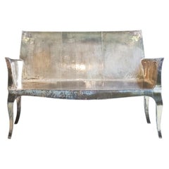 Drawing Room Settee in Smooth White Bronze, Louise Two-Seat