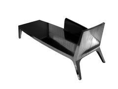 Sculptural Chaise Longue, Louise Antiqued White Bronze Form