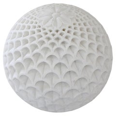 Marble Floor Lamp (18" dia), Hand-Carved Pinecone Globe Light