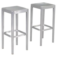 2025 Pair of Philippe Starck for Emeco 30" Bar Stools in Brushed Aluminum