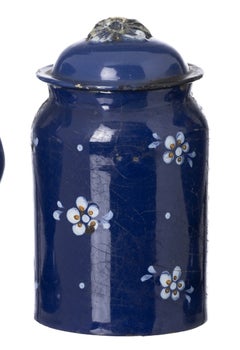 Earthenware - Pot with lid and pair of vases - 19th century
