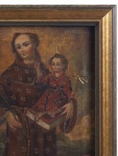 Peinture - Sainte Philomène avec l'Enfant Jésus - XIXe siècle