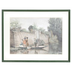 Engraving - Boys in boats