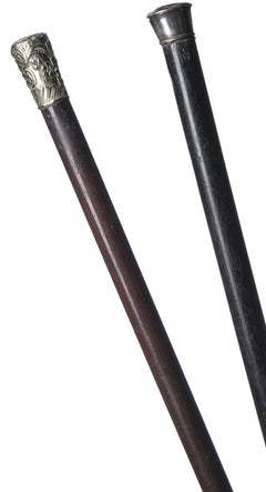 Silver - Two silver walking sticks - 19th century