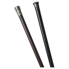 Silver - Two silver walking sticks - 19th century