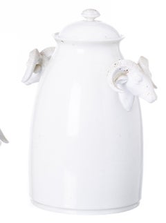 Porcelain - Jar with lid and sculpture
