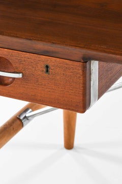 Danish Modern JH-571 Architect's Desk in Teak, Oak & Steel by Hans Wegner, 1950s