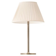 Scandinavian Modern Table Lamp in Nickel-Plated Metal and Opaline Glass, 1940s