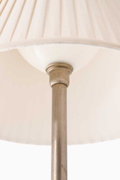 Scandinavian Modern Table Lamp in Nickel-Plated Metal and Opaline Glass, 1940s