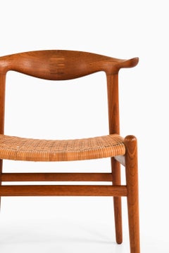 Scandinavian Modern JH-505 Cowhorn Chair in Teak and Cane by Hans Wegner, 1952