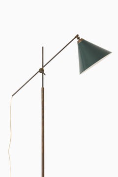 Lampadaire de style moderne danois en laiton et laqué, signé Thomas Valentiner, années 1960