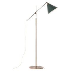 Lampadaire de style moderne danois en laiton et laqué, signé Thomas Valentiner, années 1960
