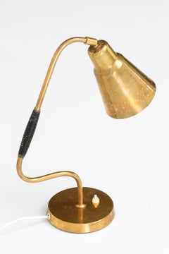 Scandinavian Modern Table Lamp, in Brass and Lacquer by Eje Ahlgren, 1950s
