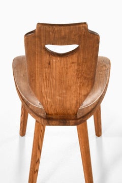 Lot de 4 chaises de salle à manger modernes de style scandinave en pin, signées Carl Malmsten, années 1940
