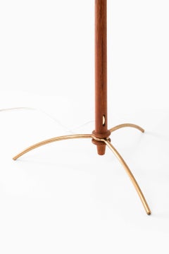 Lampada da terra in stile moderno scandinavo in ottone e canna, di Hans-Agne Jakobsson AB, anni '50
