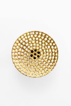 Vase moderne scandinave en laiton, signé Pierre Forssell, années 1950