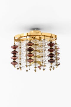 Deckenleuchte „Estrella“ aus Messing und Glas von Hans-Agne Jakobsson AB, 1960er Jahre